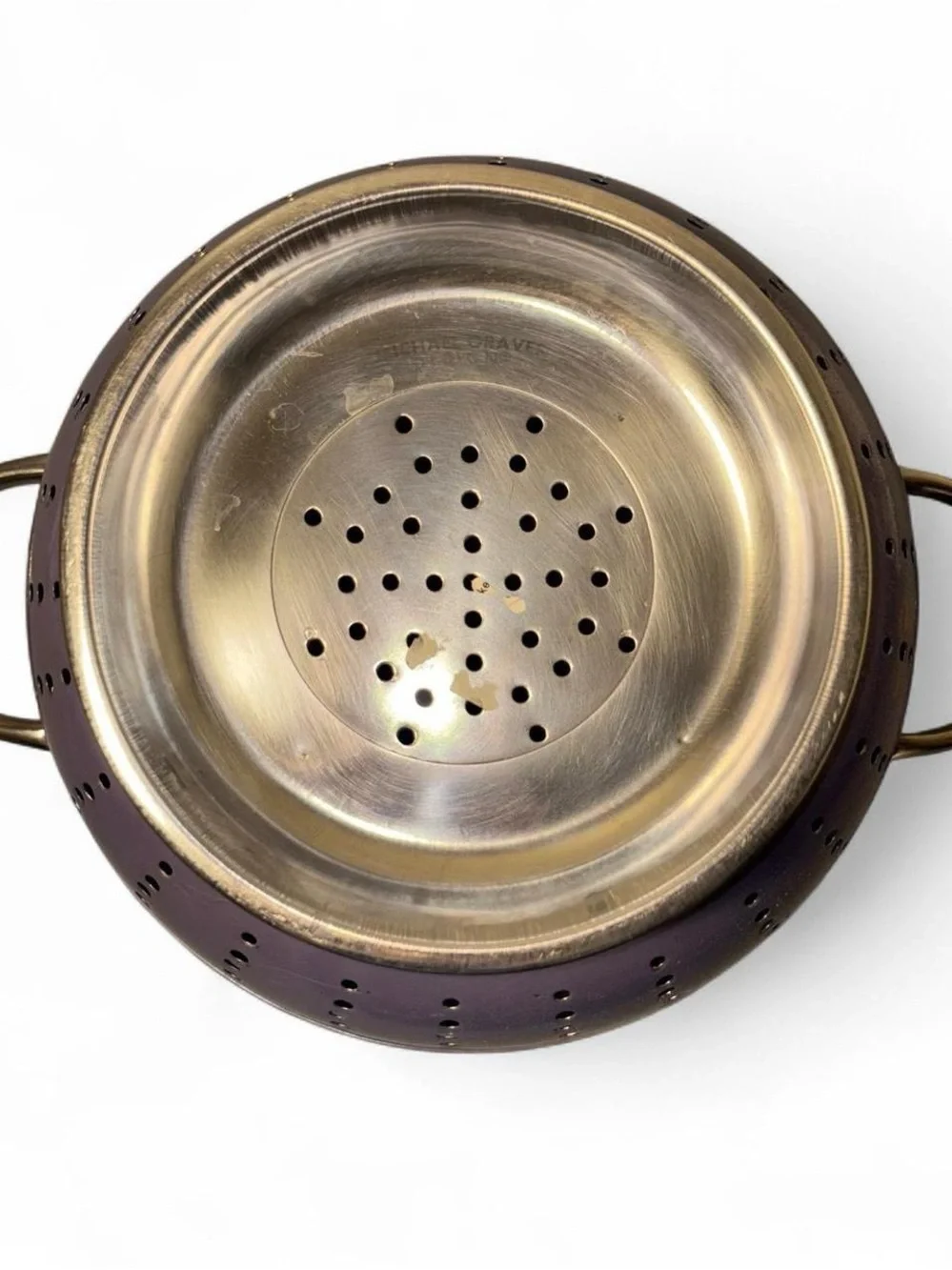 Michael Graves Navy Colander with Gold Handles